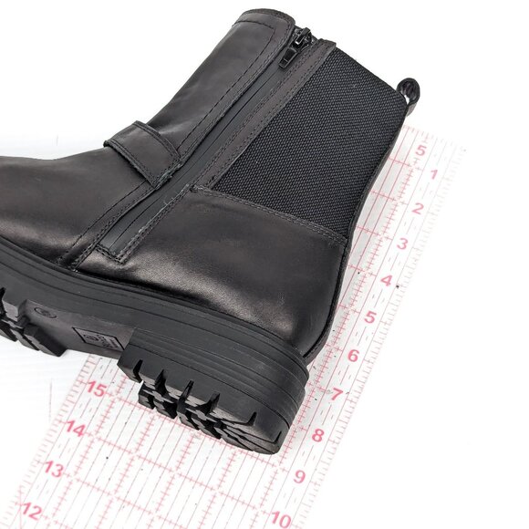 Blondo Women Garnet Waterproof Black Leather Moto Biker Ankle Boots size 10 - Picture 6 of 10